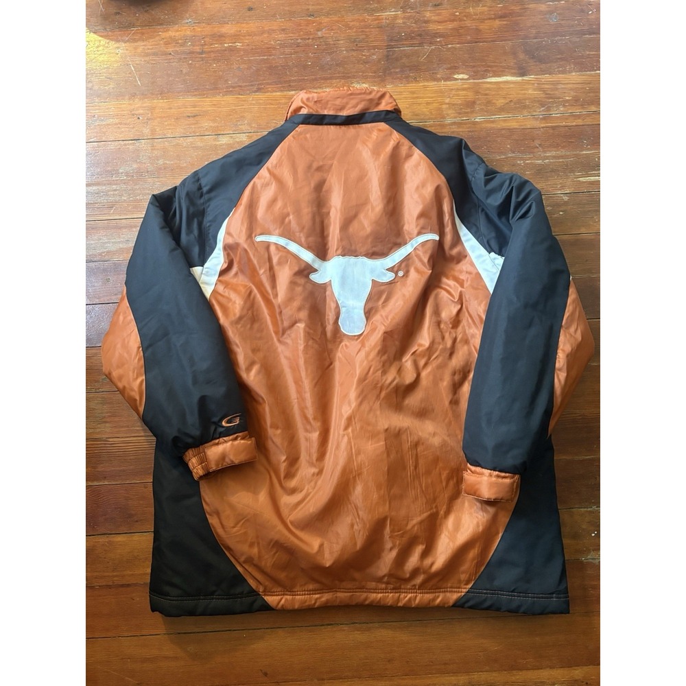 Vintage Texas Longhorns Jacket Puffer Size XL Burnt Orange G3 Sports 90s Men's - Picture 2 of 7